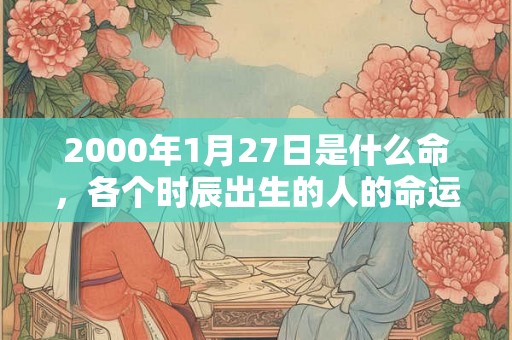2000年1月27日是什么命，各个时辰出生的人的命运