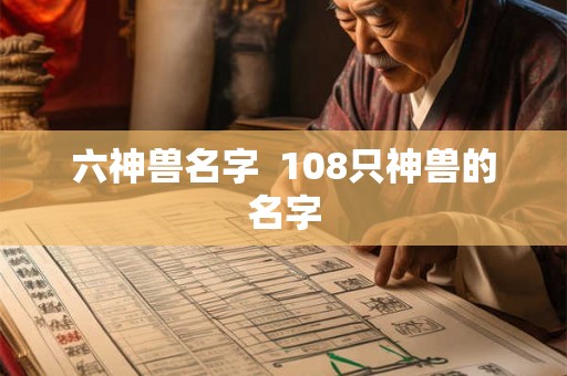 六神兽名字  108只神兽的名字