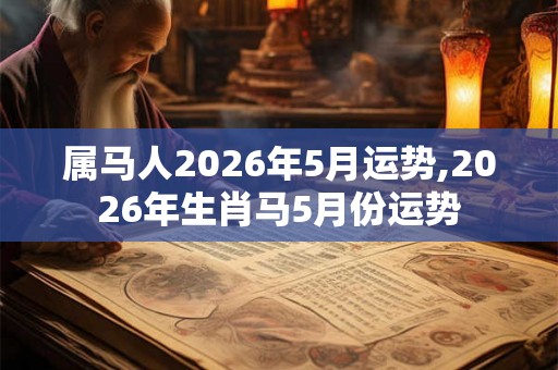 属马人2026年5月运势,2026年生肖马5月份运势