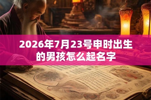 2026年7月23号申时出生的男孩怎么起名字