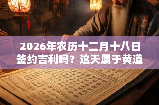 2026年农历十二月十八日签约吉利吗？这天属于黄道吉日吗？