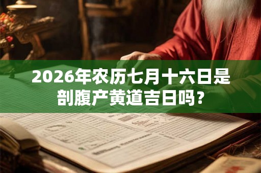 2026年农历七月十六日是剖腹产黄道吉日吗？