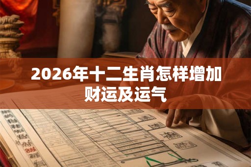2026年十二生肖怎样增加财运及运气