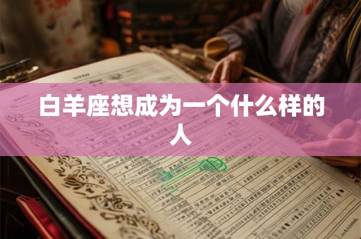白羊座想成为一个什么样的人