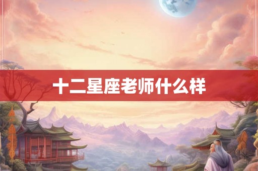 十二星座老师什么样