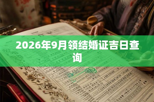 2026年9月领结婚证吉日查询