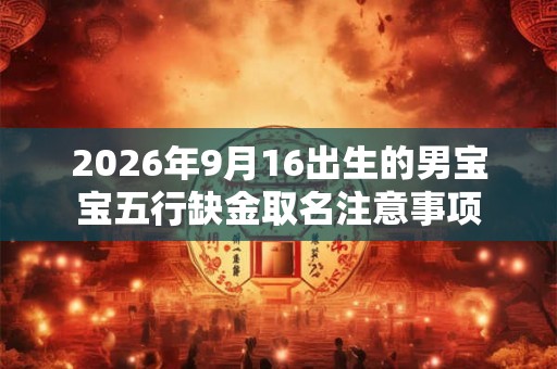 2026年9月16出生的男宝宝五行缺金取名注意事项