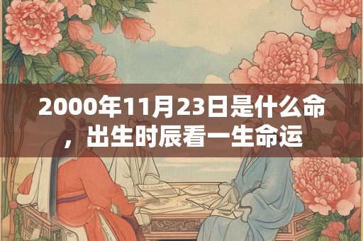 2000年11月23日是什么命，出生时辰看一生命运