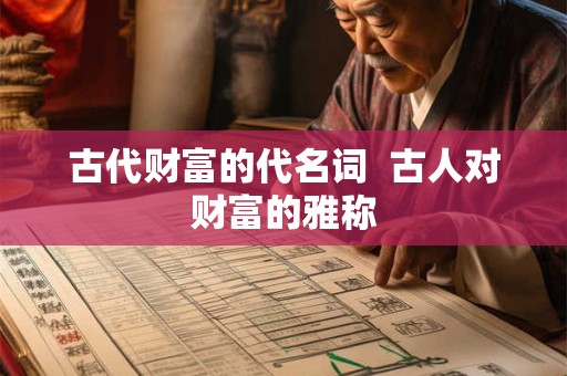 古代财富的代名词 古人对财富的雅称 古代财富的代名词 古人对财富的雅称