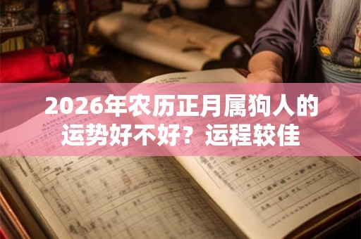 2026年农历正月属狗人的运势好不好？运程较佳