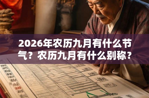 2026年农历九月有什么节气?农历九月有什么别称? 2026年农历九月有什么节气?农历九月有什么别称?