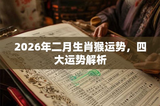 2026年二月生肖猴运势,四大运势解析 2026年二月生肖猴运势,四大运势解析