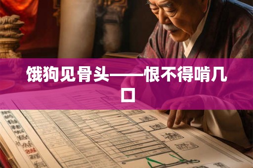 饿狗见骨头——恨不得啃几口