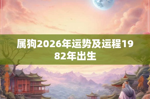 属狗2026年运势及运程1982年出生