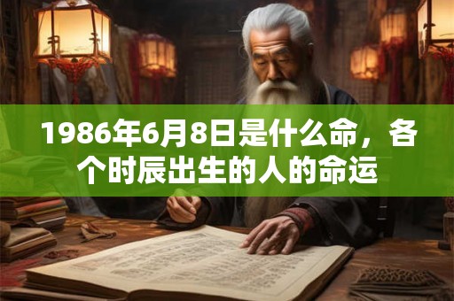 1986年6月8日是什么命，各个时辰出生的人的命运