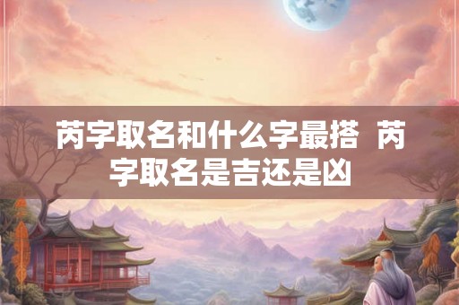 芮字取名和什么字最搭  芮字取名是吉还是凶