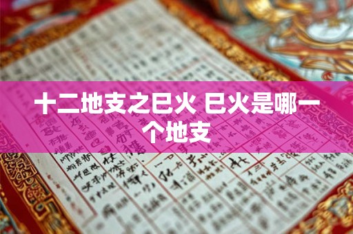 十二地支之巳火 巳火是哪一个地支