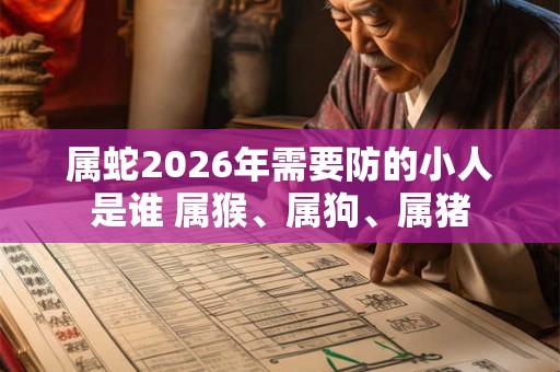 属蛇2026年需要防的小人是谁 属猴、属狗、属猪
