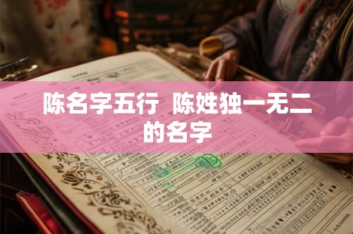 陈名字五行  陈姓独一无二的名字