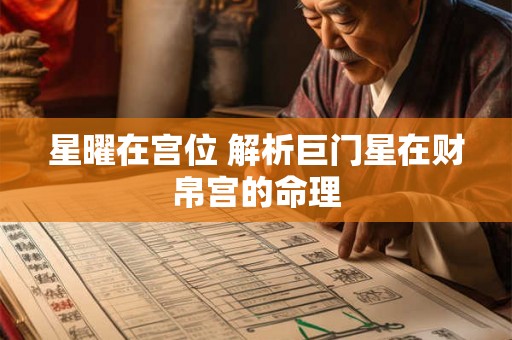 星曜在宫位 解析巨门星在财帛宫的命理 星曜在宫位 解析巨门星在财帛宫的命理