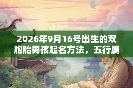 2026年9月16号出生的双胞胎男孩起名方法，五行属什么