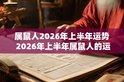 属鼠人2026年上半年运势 2026年上半年属鼠人的运势如何