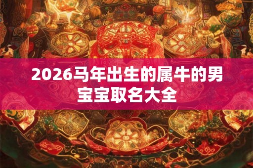 2026马年出生的属牛的男宝宝取名大全