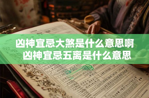 凶神宜忌大煞是什么意思啊  凶神宜忌五离是什么意思