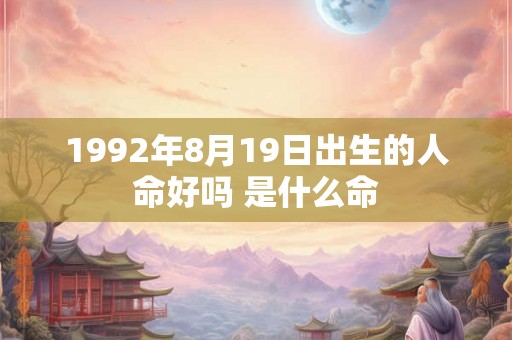1992年8月19日出生的人命好吗 是什么命