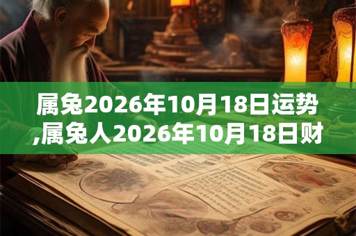 属兔2026年10月18日运势,属兔人2026年10月18日财运,生肖兔2026年10月18日运势