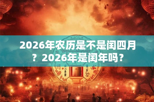 2026年农历是不是闰四月？2026年是闰年吗？