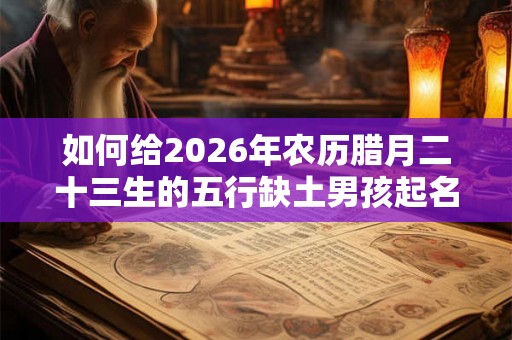 如何给2026年农历腊月二十三生的五行缺土男孩起名？