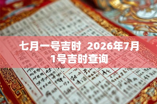 七月一号吉时  2026年7月1号吉时查询