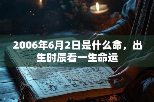 2006年6月2日是什么命，出生时辰看一生命运
