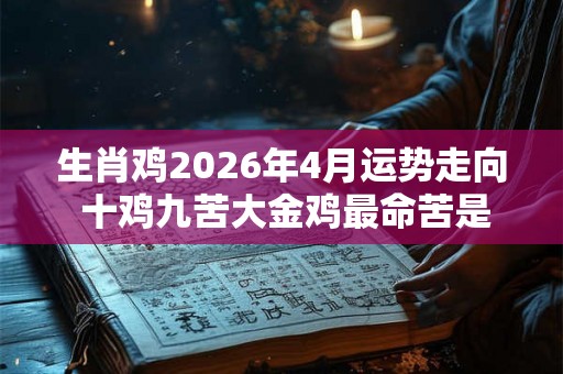 生肖鸡2026年4月运势走向 十鸡九苦大金鸡最命苦是真的吗