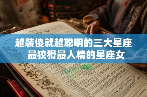 越装傻就越聪明的三大星座  最狡猾最人精的星座女