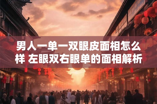 男人一单一双眼皮面相怎么样 左眼双右眼单的面相解析