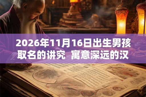 2026年11月16日出生男孩取名的讲究 寓意深远的汉字详解 2026年11月16日出生男孩取名的讲究 寓意深远的汉字详解