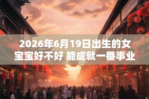 2026年6月19日出生的女宝宝好不好 能成就一番事业