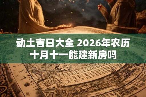 动土吉日大全 2026年农历十月十一能建新房吗