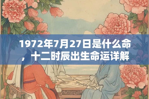 1972年7月27日是什么命，十二时辰出生命运详解