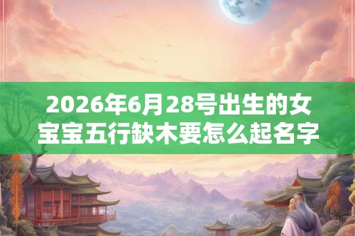 2026年6月28号出生的女宝宝五行缺木要怎么起名字