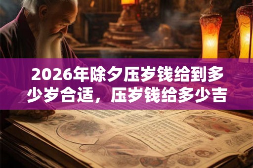 2026年除夕压岁钱给到多少岁合适，压岁钱给多少吉利数字！