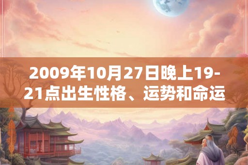 2009年10月27日晚上19-21点出生性格、运势和命运