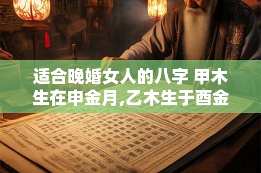 适合晚婚女人的八字 甲木生在申金月,乙木生于酉金月