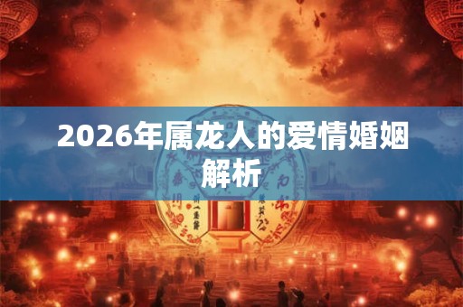2026年属龙人的爱情婚姻解析 2026年属龙人的爱情婚姻解析