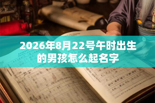 2026年8月22号午时出生的男孩怎么起名字