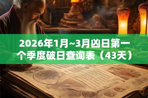2026年1月~3月凶日第一个季度破日查询表（43天）