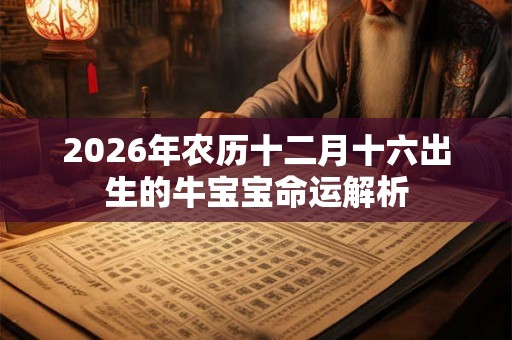 2026年农历十二月十六出生的牛宝宝命运解析