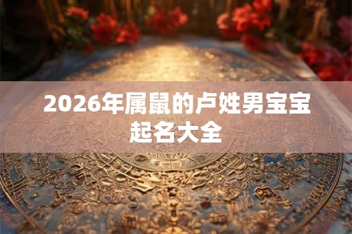 2026年属鼠的卢姓男宝宝起名大全
